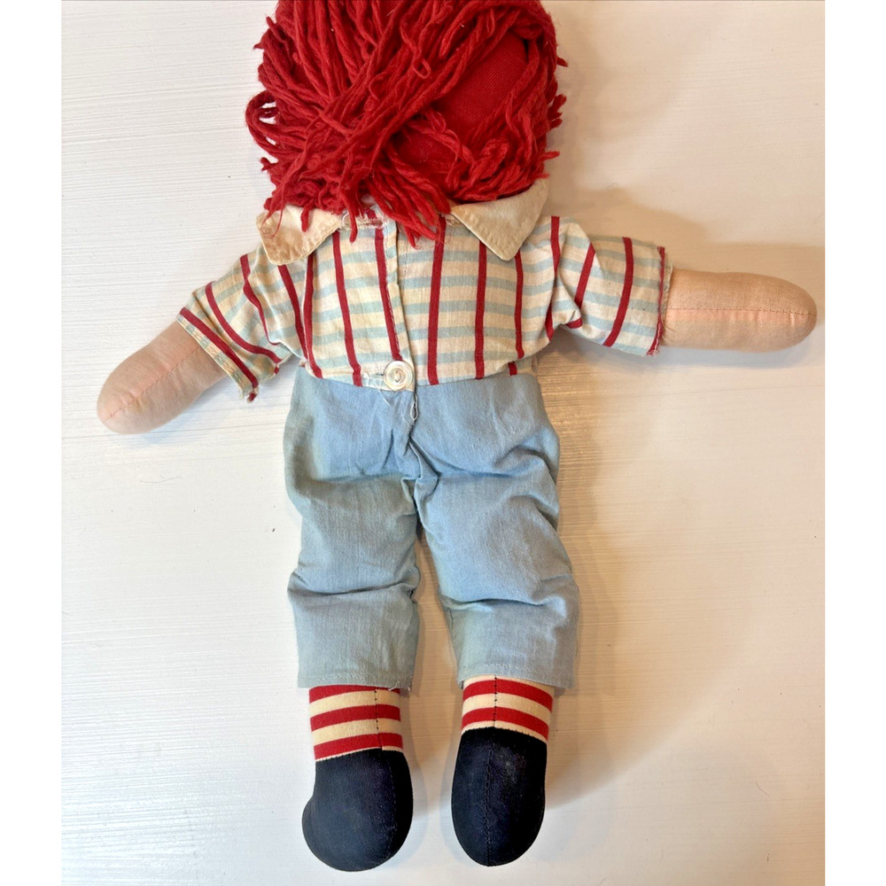 Vintage Knickerbocker Raggedy Ann Doll Plush Overalls Outfit Classic - Picture 10 of 16